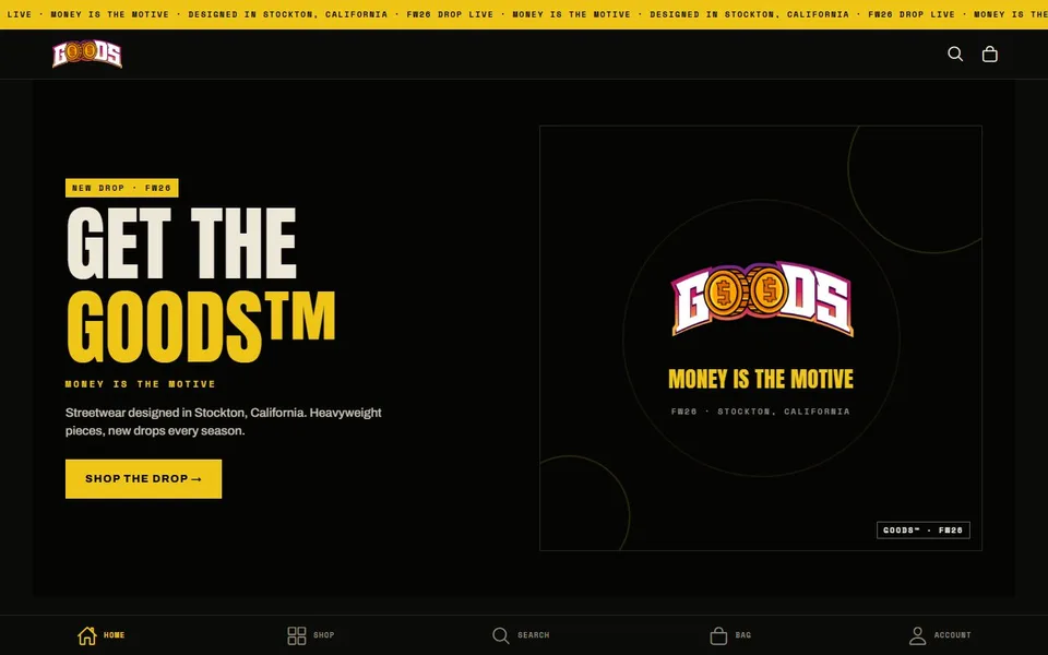 Merch by Goods storefront