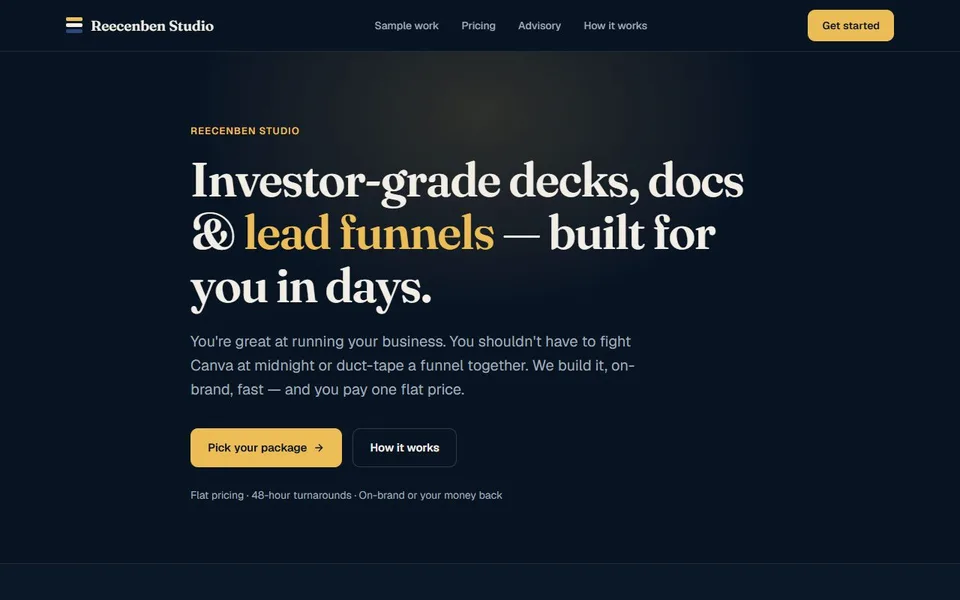 Reecenben Studio homepage